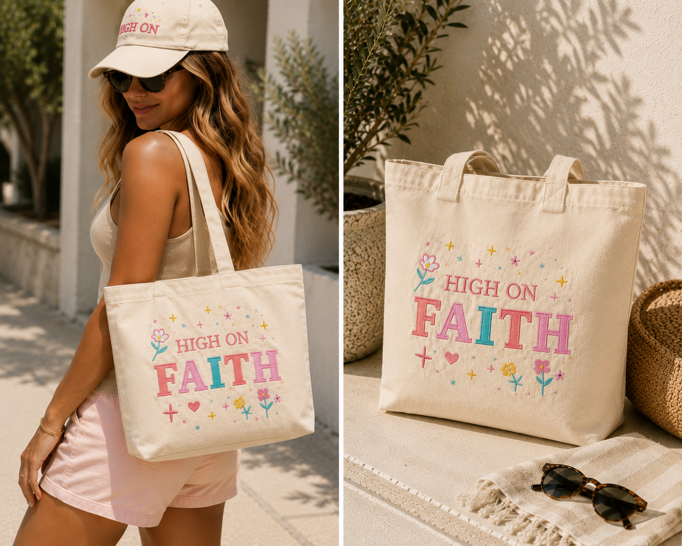 High on Faith Tote bag